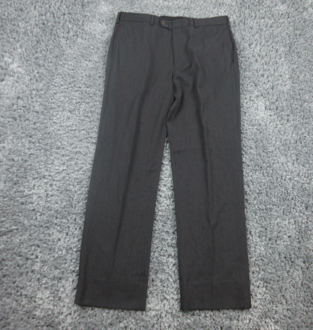 Brooks Brothers Pants Mens 37x32 Black Wool Madison 35x30.5*